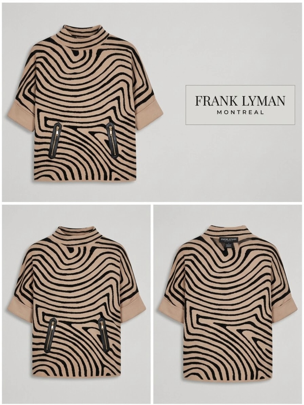 Frank Lyman Montreal Abstract Swirl Knit Top XL